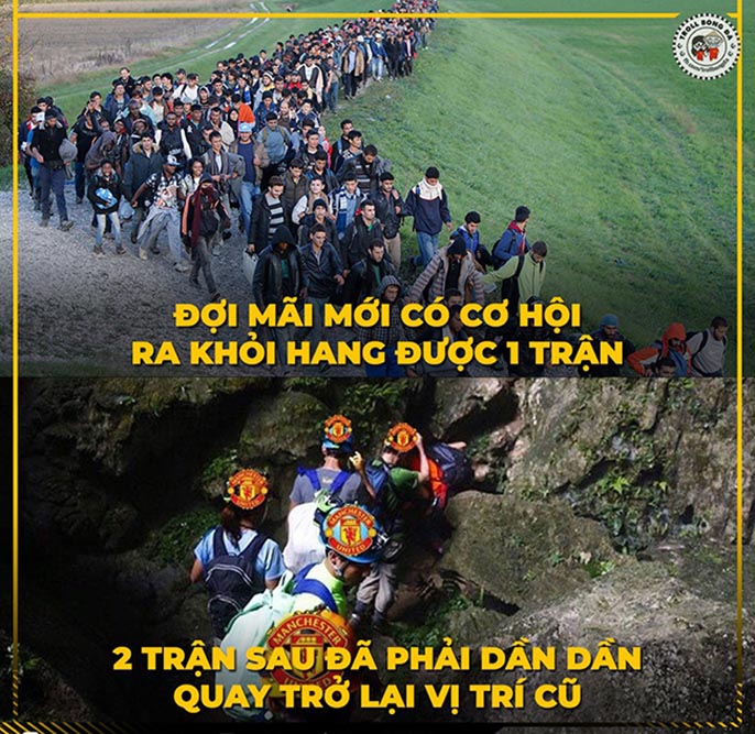 Ảnh chế fan mu chui vào hang
