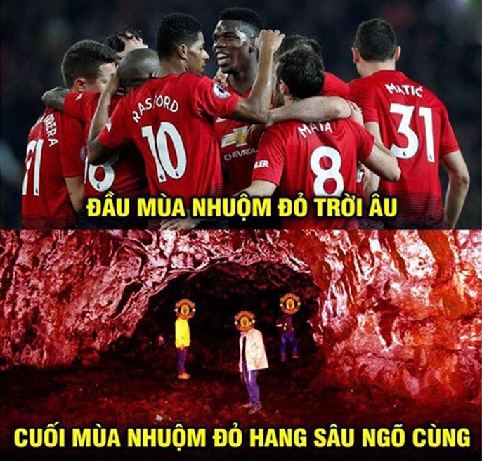 Ảnh chế fan mu chui vào hang
